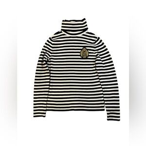Lauren Ralph Lauren turtleneck striped sweater with embroidery size PM
